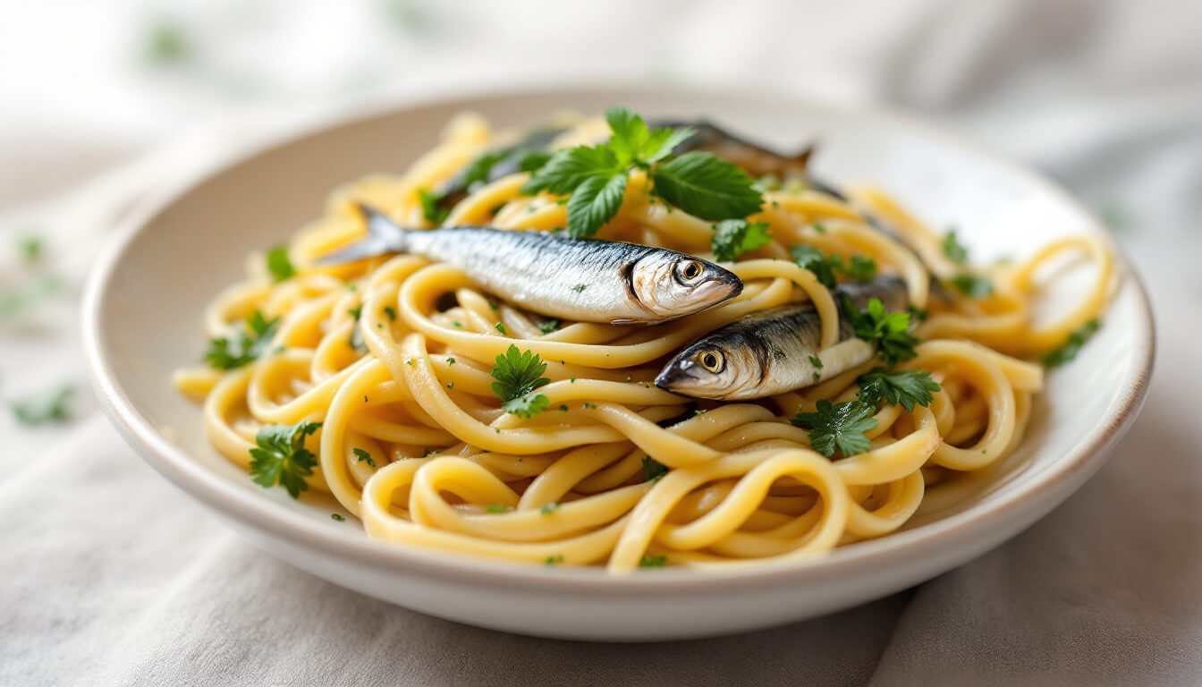 macarrão com sardinha em lata